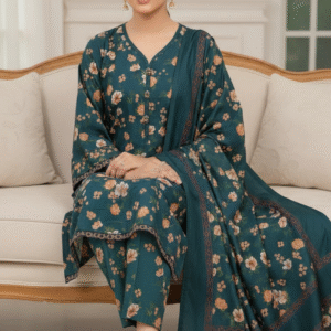 3pc Digital Printed Karandi Dress | Unstitched Winter Collection - Fab Zone