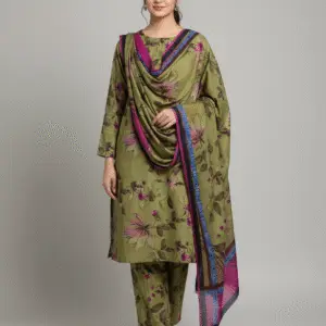 Green Digital Printed Suit (Unstitched)
