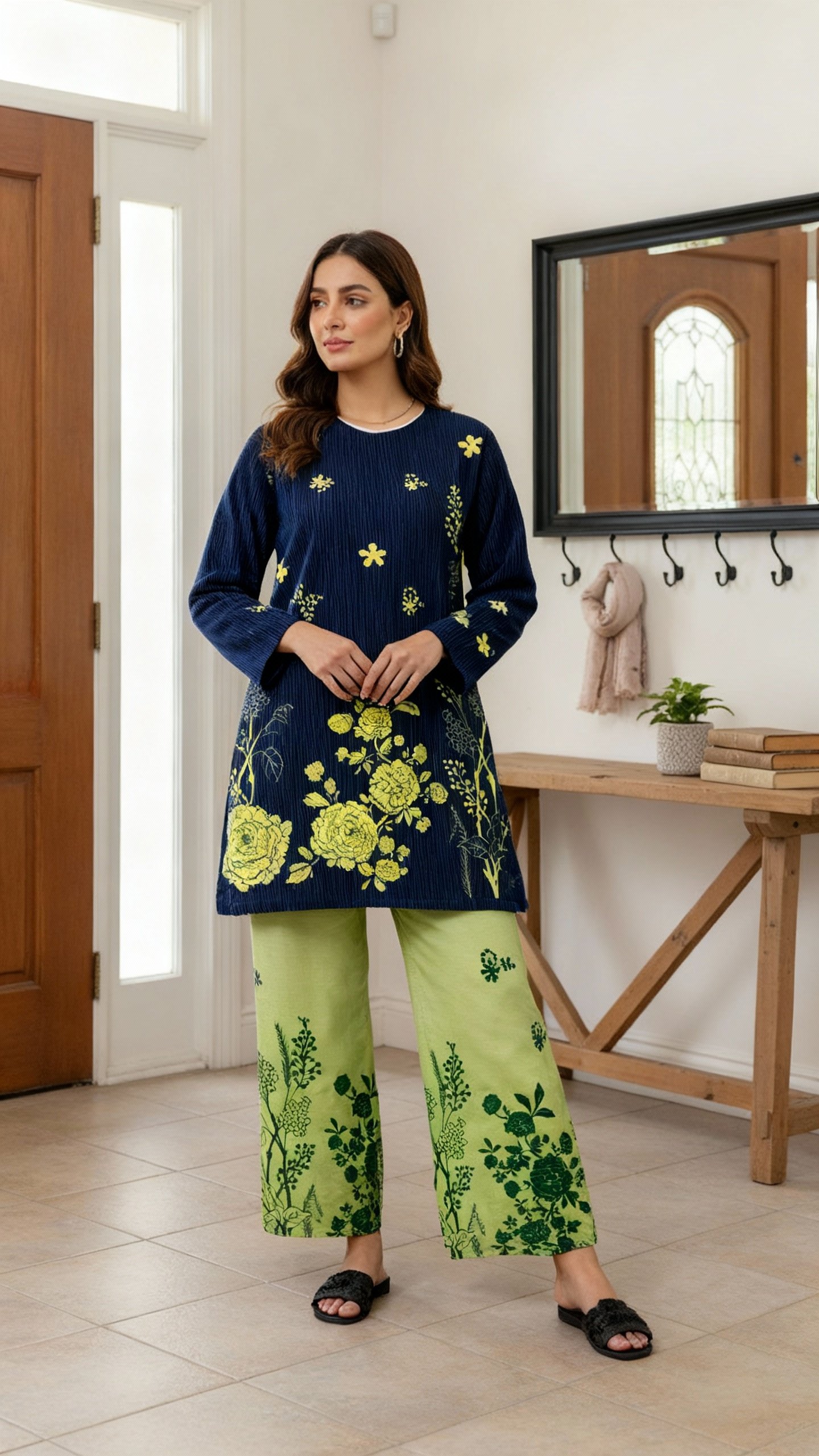 2pc Digital Printed Winter Dress for women (Unstitched)