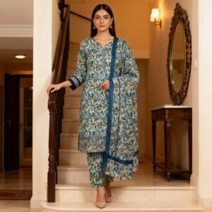 3pc Digital Printed Winter Khaddar dress for Women (Unstitched)