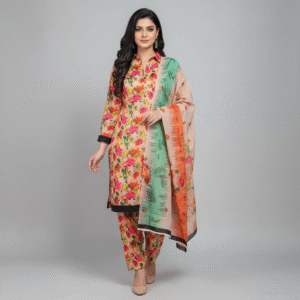 3pc Digital printed Khaddar dress for women (Unstiched)