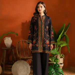 2pc Digital printed Winter Silk dress for women (Unstitched)