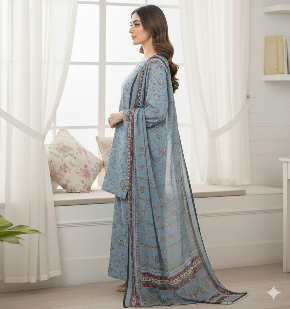 Summer Collection 2026 3pc Digital Printed (unstitched suit) - Image 4