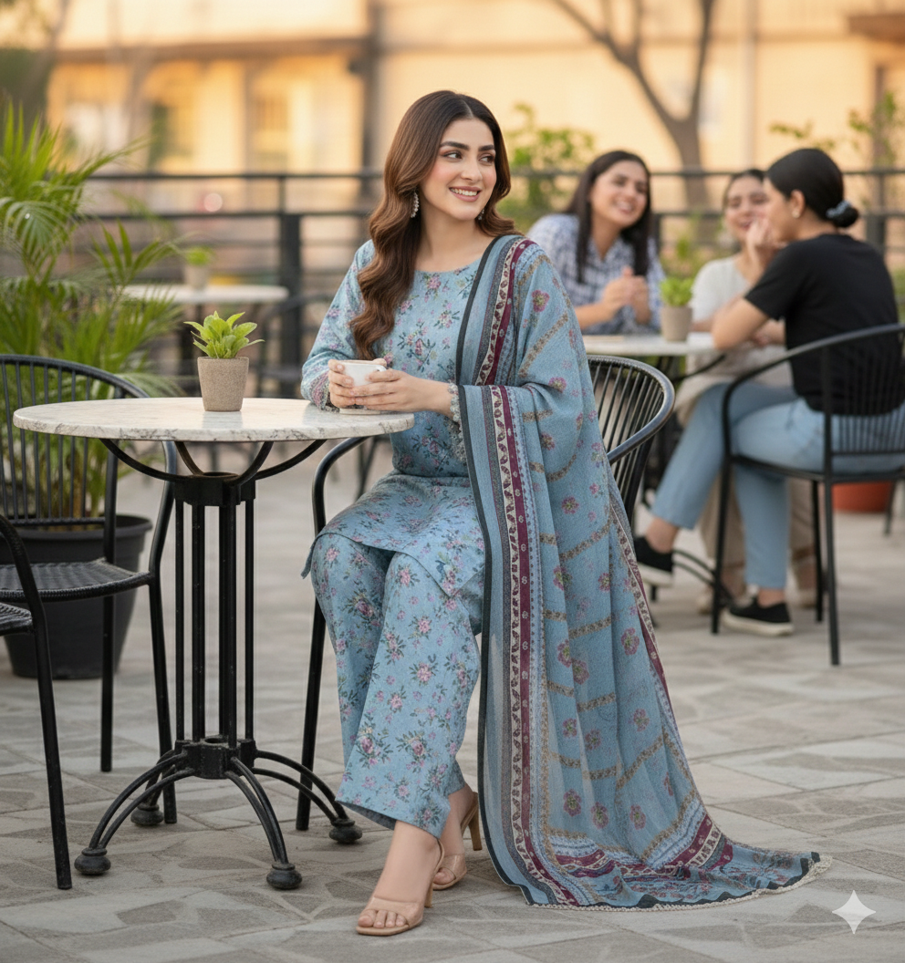 Summer Collection 2026 3pc Digital Printed (unstitched suit) - Image 2