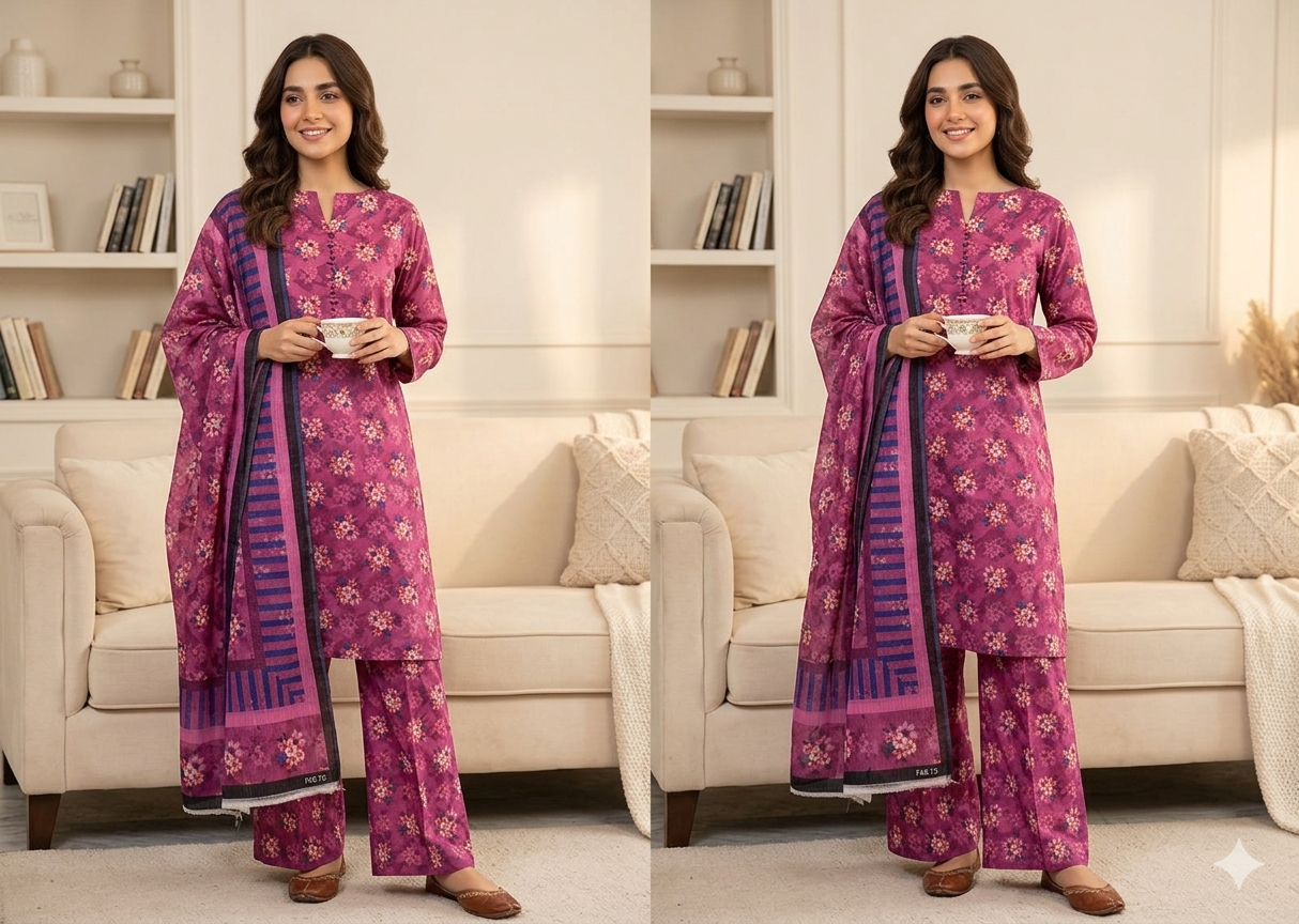 3pc Digital Printed lawn dress (unstitched)