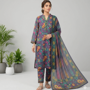 3pc Digital Printed lawn dress (unstitched)