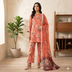 3pc Digital Printed lawn dress (unstitched)
