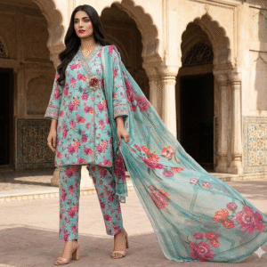 3pc Digital Printed lawn dress (unstitched)