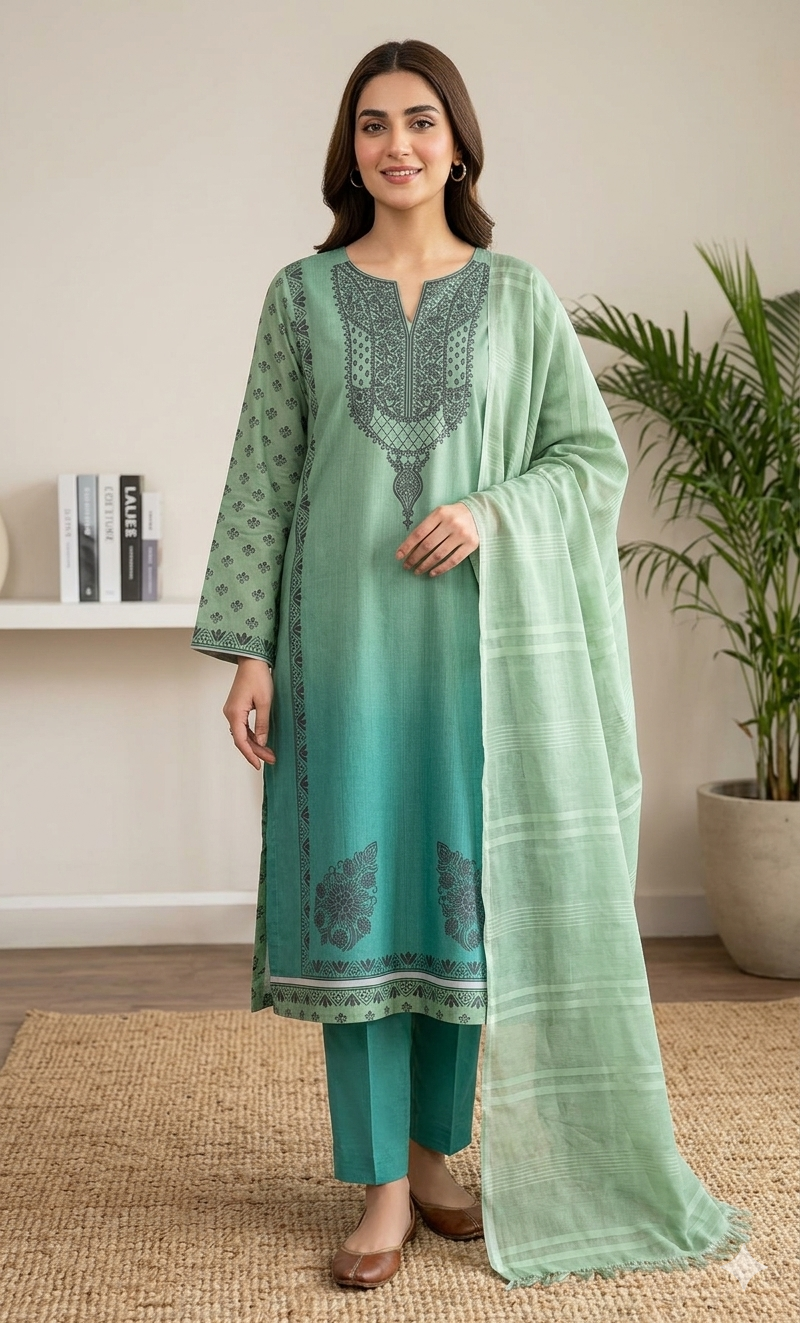 3pc Digital Printed lawn dress (unstitched)