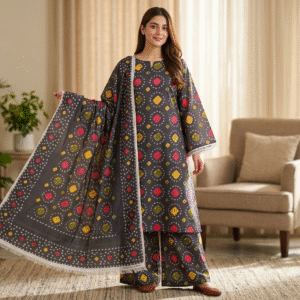 3pc Digital Printed lawn dress (unstitched)