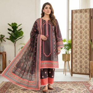 3pc Digital Printed lawn dress (unstitched)
