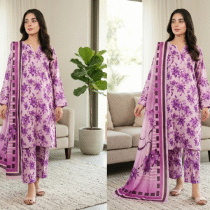 3pc Digital Printed All-over lawn dress (unstitched)