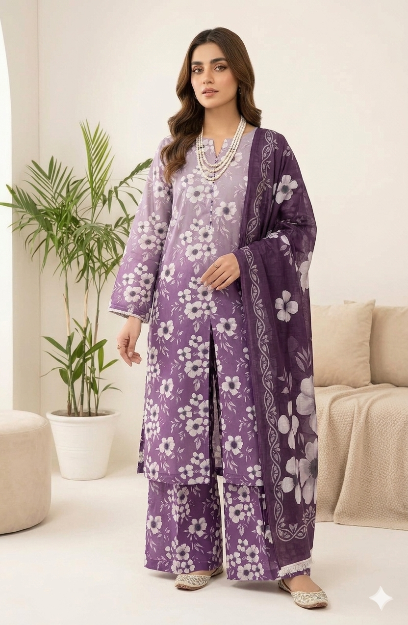3pc Digital Printed Co-ord set (unstitched)