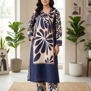 2pc Kadrai Winter Suit | Unstitched Fabric | Fab Zone